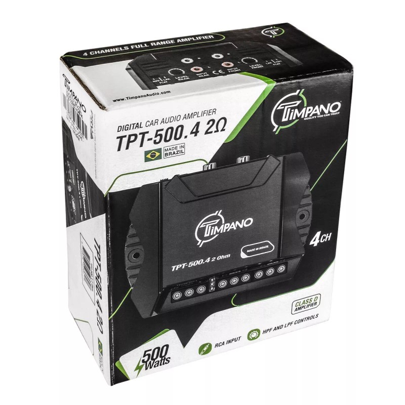 Timpano (1) 4 CHANNEL AMPLIFIER 500 WATTS 2 OHM TIMPANO