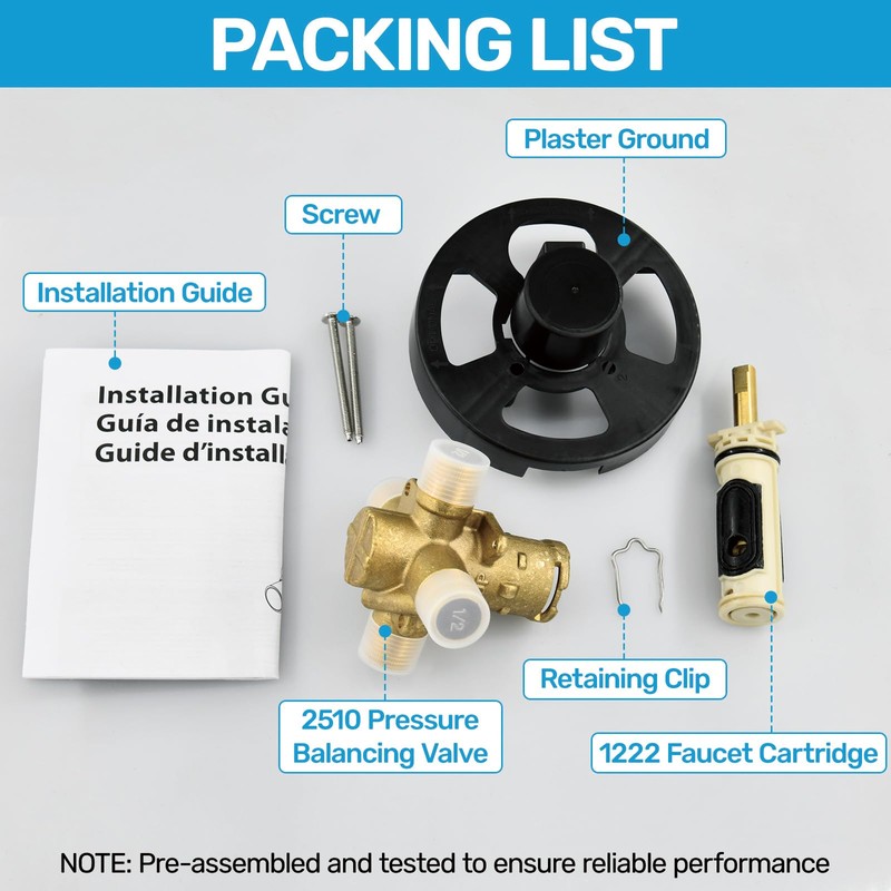 2510 Shower Valve Compatible with Moen Posi-temp Valve, Pressure Balancing