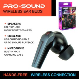 VFM - Deluxe Wireless Gaming Earbuds With Microphone PE01 Red LED Touch Control - Warrior World