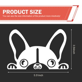 Arwrilt Boston Terrier Peeking Car Decal, Peeking Dog Vinyl Car Sticker, Universal Cute Dog Sticker for Cars Trucks Vans (Silver)