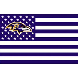 Oracal 2 Baltimore Ravens Stars & Stripes Flag Waterproof Vinyl Stickers 5x3.3 Decal
