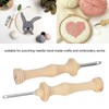 2Pcs Punch Needle Embroidery Kit Wooden Handle Yarn Needle DIY