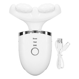 Firming Wrinkle Removal Massger for Neck Face Color LED Heating Roller Massage Device White