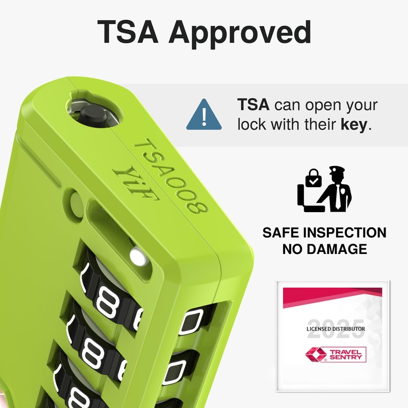 Puroma TSA Approved Luggage Travel Locks with Open Alert Indicator,