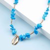Cimenexe Bohemian Turquoise Bead Choker Necklace Cowrie Shell Pendant Necklace