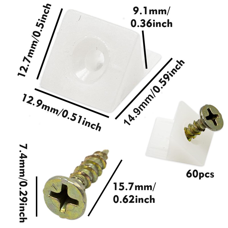 50 Pcs Drawer Supports, Kitchen Drawer Front Fixing Brackets,Drawer Supports