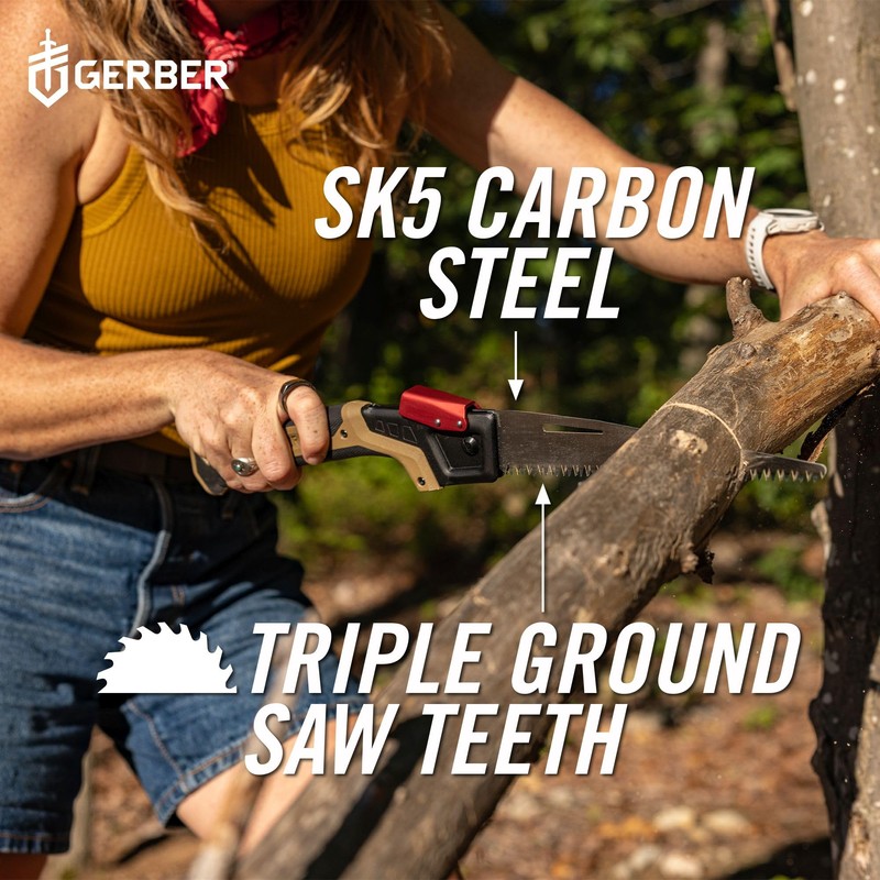 Gerber Gear Bushcraft Saw - Portable Camping Saw for Cutting