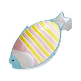 Ipetboom Pet Cat Ceramic Bowl Cat Bowl Adorable Pet Bowl Multi-Function Kitten Bowl Ceramic Pet Bowl Adorable Water Bowl Kitten Accessory Ceramic Fish Shape Kitten Bowl Cat Accessory