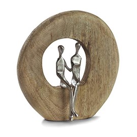 Moritz Sculpture Never Alone I Never Alone 24.5 x 23 cm I Mango Wood Decorative Figure I Living Room Decoration I Table Decoration I Sculptures Decoration Modern