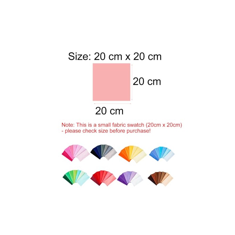 21Pcs Square Twill Cotton Fabric Solid Color Cotton Fabric for