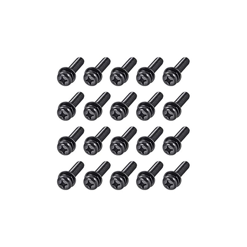 sourcing map M6 x 20mm Carbon Steel Phillips Pan Head