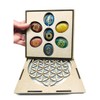 Set mit 7 Chakra-Steinen in Holzbox, graviert, Geschenkbox (Blume des