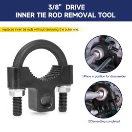 YZMLOL Inner Tie Rod Removal Tool Kit,Universal 3/8'' Inner Tie Rod U-Wrench Tool and 27-44mm Tie Rod End Hex Wrench Tool with 1/2" Drive for Most Vehicles Inner Tie Rod Removal and Installation.