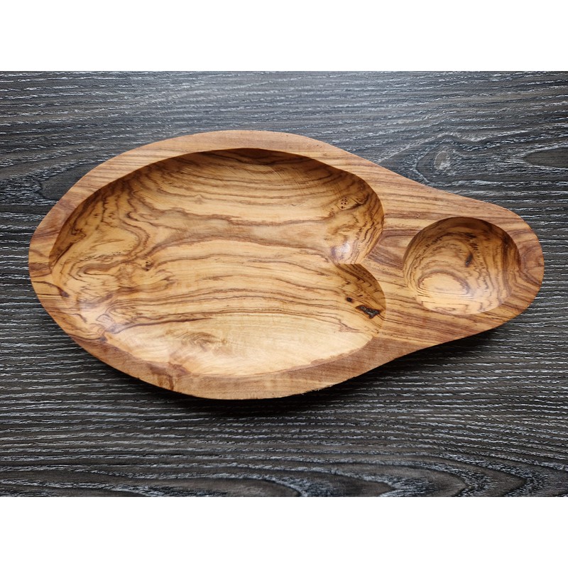 Cleminson Hand Carved Olive Wood Appetizers and Tapas Bowl 29cm