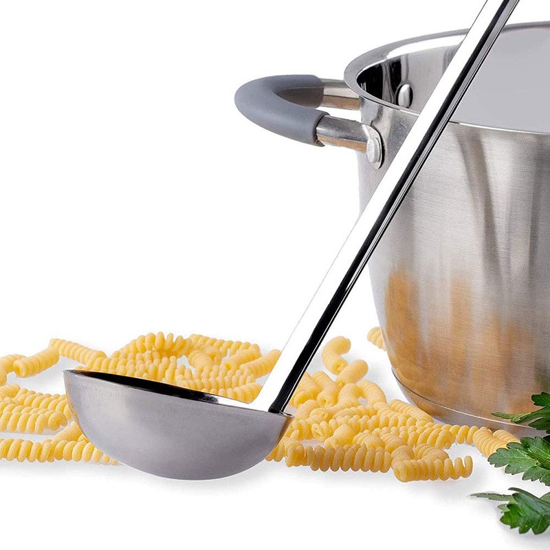 Soup Ladle Stainless Steel Professional Serving Ladle Bottom Ladle with