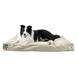 Sytopia 36 Inch Canvas Dog Bed, Outdoor Pet Bed, Waterproof Washable Removable Cover, Patio Pet Pad, Beige