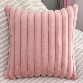 1 Pack 18x18 Pillow Cover Velvet Pillow Covers, Faux Fur Square Throw Pillow Covers for Living Room Decorations Throw Pillow Case, Throw Pillow Cover Cushion Cover for Home Sofa Bedroom Car, Pink