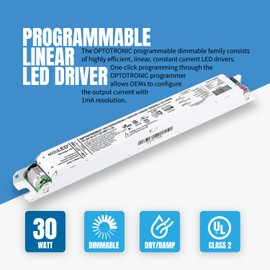 Pack of 5 - eldoLED *2743WG OPTOTRONIC 30W Constant Current 0-10V Dimmable LED Driver, Programmable Linear OTi 30/120-277/1A0 DIM-1 L G2 - Replacement/Compatible with Osram 57433