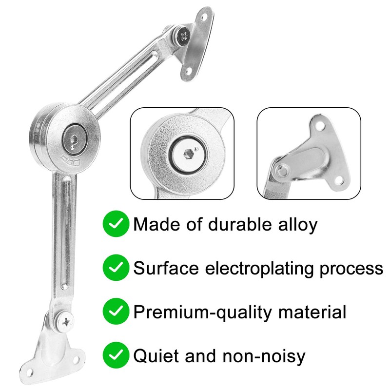 2pcs Chest Hinges, Alloy Lid Support Locking Fixed Hinge Close