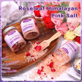 XIWEIOO Foot Soak Kit Pack of 3 Natural Epsom Salt Rose- Essential spa Itching,Foot Bath Salt Tea Tree Oil Soak Care Pedicure Feet spa Message Tea Tree Oil