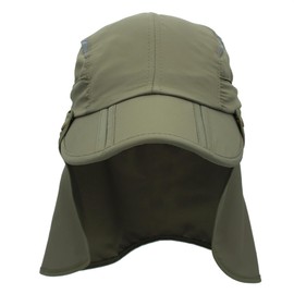 Connectyle Men's Baseball Sun Cap with Neck Flap Folding Visor Reflective Outdoor Sports Hat Summer Beach Sun Hat Army Green