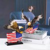 9'' Tall Bald Eagle with Outspread Wings Perching On Star