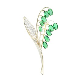 YYBONNIE - Broche de flores con circonita cúbica, diseño de ramo de flores con solapa, diseño floral, para mujeres y niñas, Cristal Metal Diamante de imitación, circonita cúbica