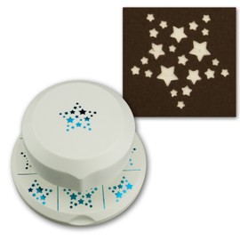 Artoz Flying Punch - Star with Many Small Stars - Freely Positionable Hole Punch for Card Making - Christmas Advent Invitations Greeting Cards