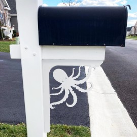JennyGems Octopus Mailbox Bracket, Mailbox Decor and Porch Decor, Beach House Decoration