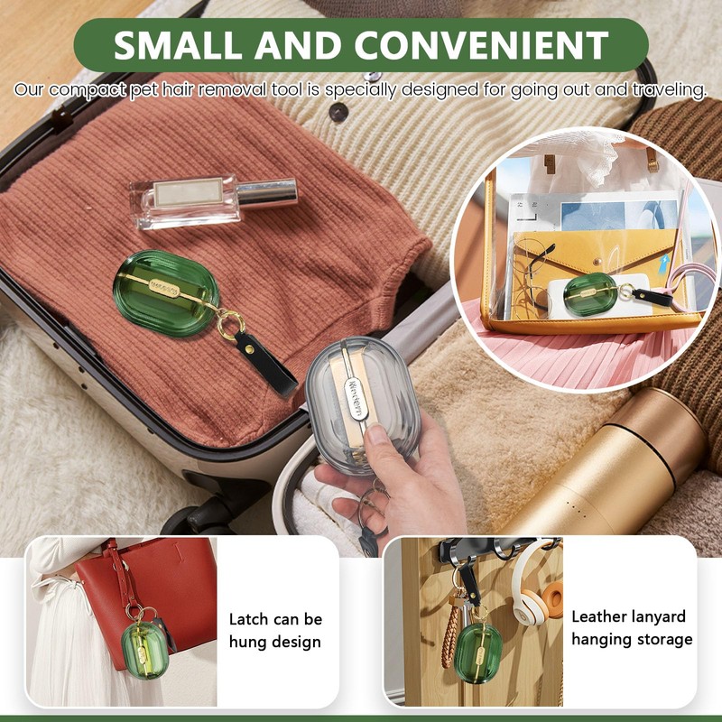 2PCS Handy Double-Sided Travel Lint Roller, Lint Roller Travel Size