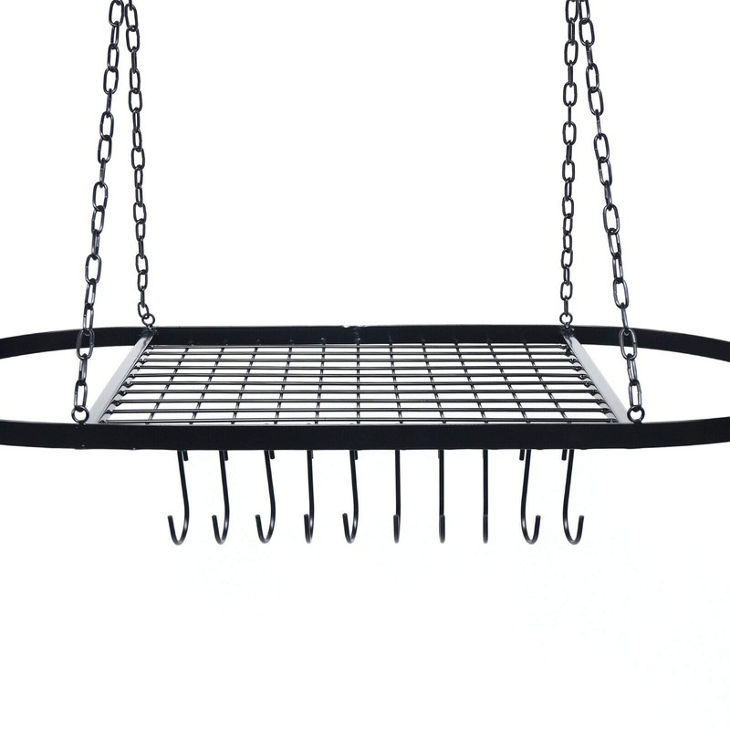 TFCFL Kitchen Ceiling Mount Iron shelf Cookware Storage Shelf Tray