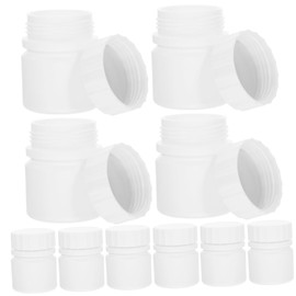 MAGICLULU 12Pcs Small Refillable Hdpe Bottles Powder Containers with Screw Cap for Storing Tablets Liquids and Small Samples Travel Friendly and Leak Resistant