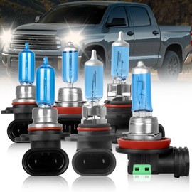 NSDXCT Fit For Toyota Tundra 2007-2013 Halogen Headlight Bulbs 9005 High Beam+H11 Low Beam Headlight Bulbs+9145 Fog Light Bulbs, Car Replacement Bulb Plug and Play, 6PCS