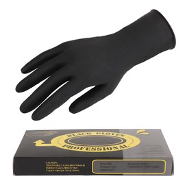 Segbeauty 20 guantes reutilizables para colorear el cabello, guantes pequeños para teñir el cabello, guantes de tinte para el cabello, sin polvo, guantes de goma de látex negro, accesorios para teñir el cabello, limpieza del hogar