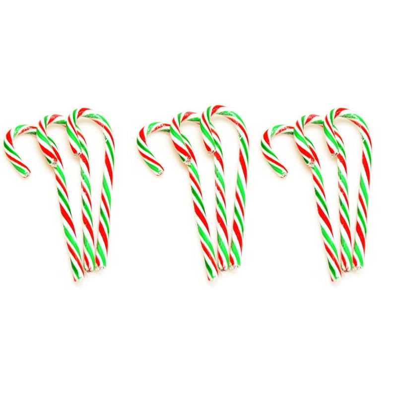 10 Red, Green and White Peppermint Flavoured Candy Canes -