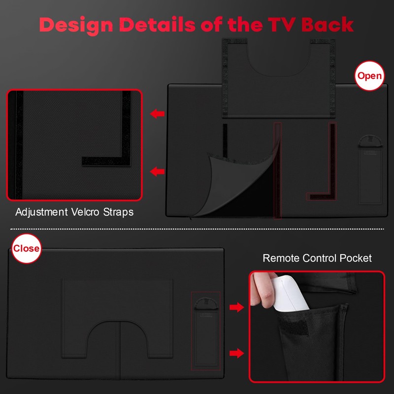 Zettum Outdoor TV Cover 75 Inch – 600D Waterproof Weatherproof