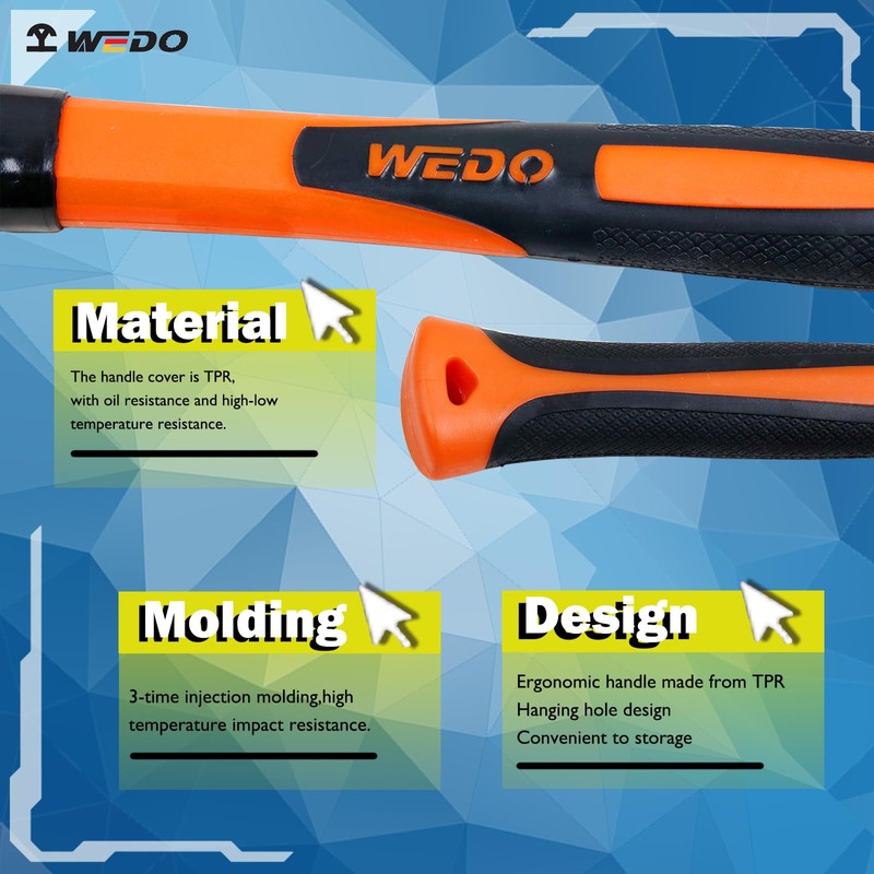 WEDO Nylon Hammer,Brass Dual Head Nylon Rubber Hammer,650g Brass Hammer