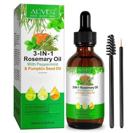 ALIVER 3-in-1 Rosemary Oil With Peppermint & Pumpkin Seed Oil(60ml), Hair & Body Massage Oil - Volume: 3-in-1 Rosemary Oil (60ml)*1