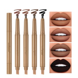 MAEPEOR Matte Lip Crayons 12 Colors Smoothly Creamy Nude Velvet Lipliner Pen With Lip Brush for Daily Wear (Color 01)