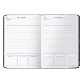 Busy B Wellness Journal - Pine Cover - Compact Journal for Prioritising Self Care - A5 Undated Day a Page Layout, Space to Track Daily Priorities, Intentions, Thoughts, Notes & Elastic Closure Band