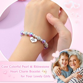 D Dongjiangjin Gift Granddaughter Gifts from Grandma Granddaughter Bracelet 1st 4 3 6 7 8 9 Year Old Girl Gifts Birthday Christmas Preschool Graduation Gifts Jewellery for Girls Bracelet
