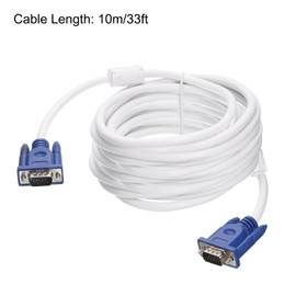 sourcing map VGA to VGA Cable, 10M/33ft Male to Male VGA 3+4 Video Cable for Computer, Projector