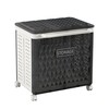 Laundry Hamper with Wheels and Lid, Foldable Clothes Basket for