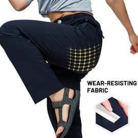 MIER Women's Quick Dry Cargo Pants Lightweight Tactical Hiking Pants With 6 Pockets, Stretchy and Water-Resistant, Navy, 8, Casual