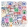 50 Pcs Retro Stamp Postmark Theme Stickers,Waterproof Transparent Retro Postmark