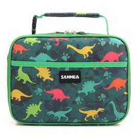 Insulated Lunch Bag for Children/Teens/Kids - Lunch Box for Daily Office Work School Outdoor Activities - Reusable Leakproof Cooler Bag Picnic Zipper Organizer-Green Dino
