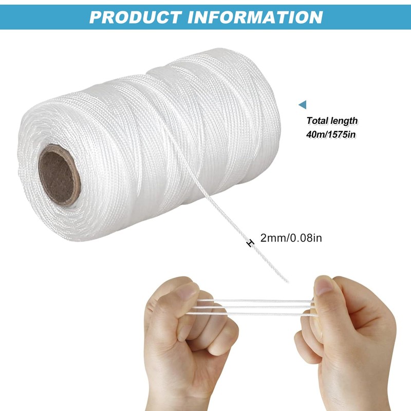 TakFree 40 Meters Roman Blind Cord, 2mm Nylon Blind String