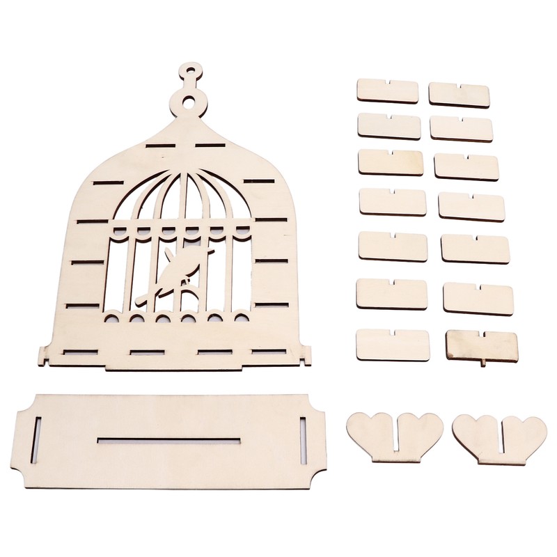 Wooden Chocolate Display Stand Bird Cage Style Dessert Display Shelves
