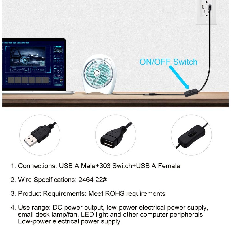 Electop USB ON Off Switch (1.2M)