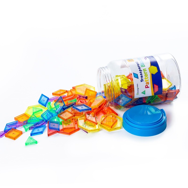 Odoorgames 140 Pcs Translucent Pattern Blocks - Educational Light Table